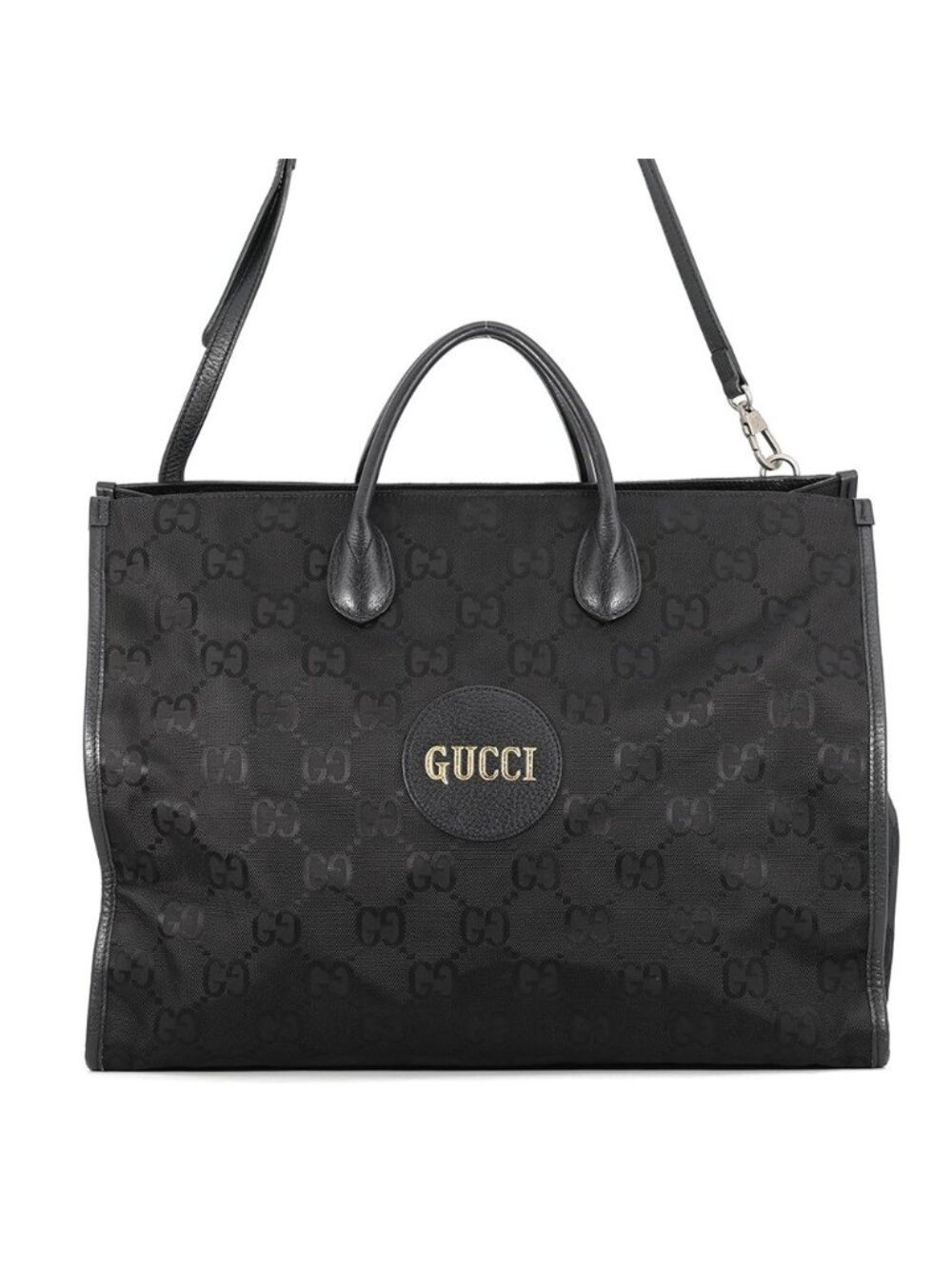 Gucci Tote GG Nylon Ob the Grid Off 2-Way Shoulder Bag Black